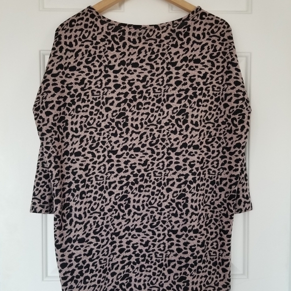 ONLY Animal Print Loose Long Sleeve Top in Blush Pink & Black - Picture 10 of 14